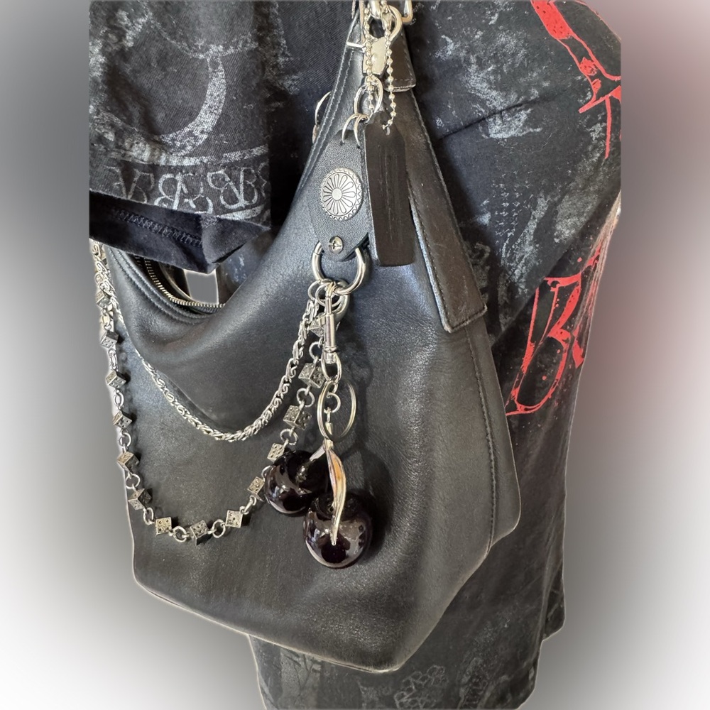 Vintage Black Leather Coach Legacy Hobo Shoulder Bag - Picture 4 of 10
